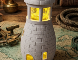Nicoles Bastelstube Solarleuchtturm Ein Leuchtturm, etwas mediteran angehaucht, mit einer Solarleucht die Euch immer den Weg zeigen wird - das ist dieser 3D-Druck. Mit einer Höhe von rund 25cm nicht gerade klein, aber genau richtig.