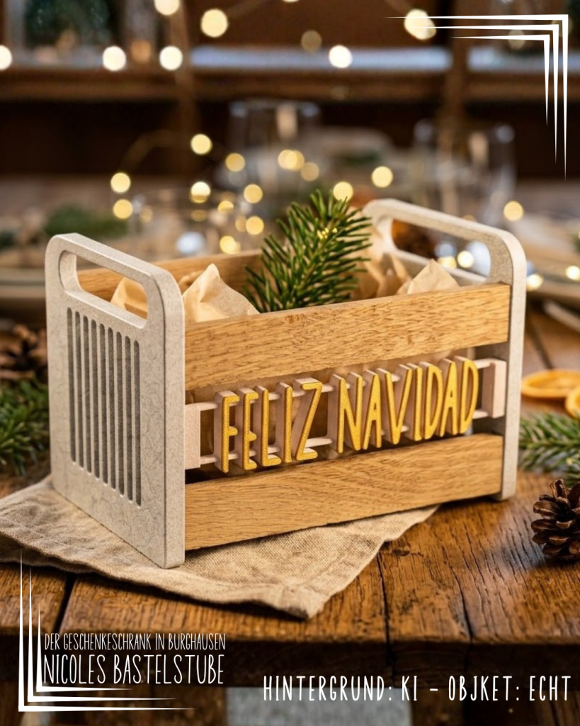 Nicoles Bastelstube Geschenkbox Weihnachten Eine kleine Geschenkbox mit viel Platz - so passt auch wirklich rein was Verschenkt werden soll. Stylisch mit Holzklötzchen und schönen Weihnachtsschriftzügen . Nicoles Bastelstube Geschenkbox Weihnachten Eine kleine Geschenkbox mit viel Platz - so passt auch wirklich rein was Verschenkt werden soll. Stylisch mit Holzklötzchen und schönen Weihnachtsschriftzügen .